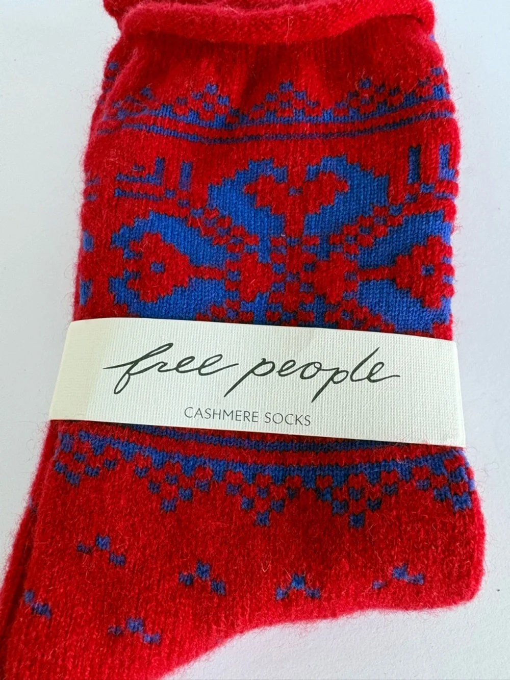 NWT Free People Fair Isle Cashmere Socks